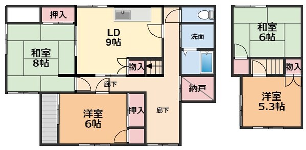 河野中須賀一戸建ての物件間取画像